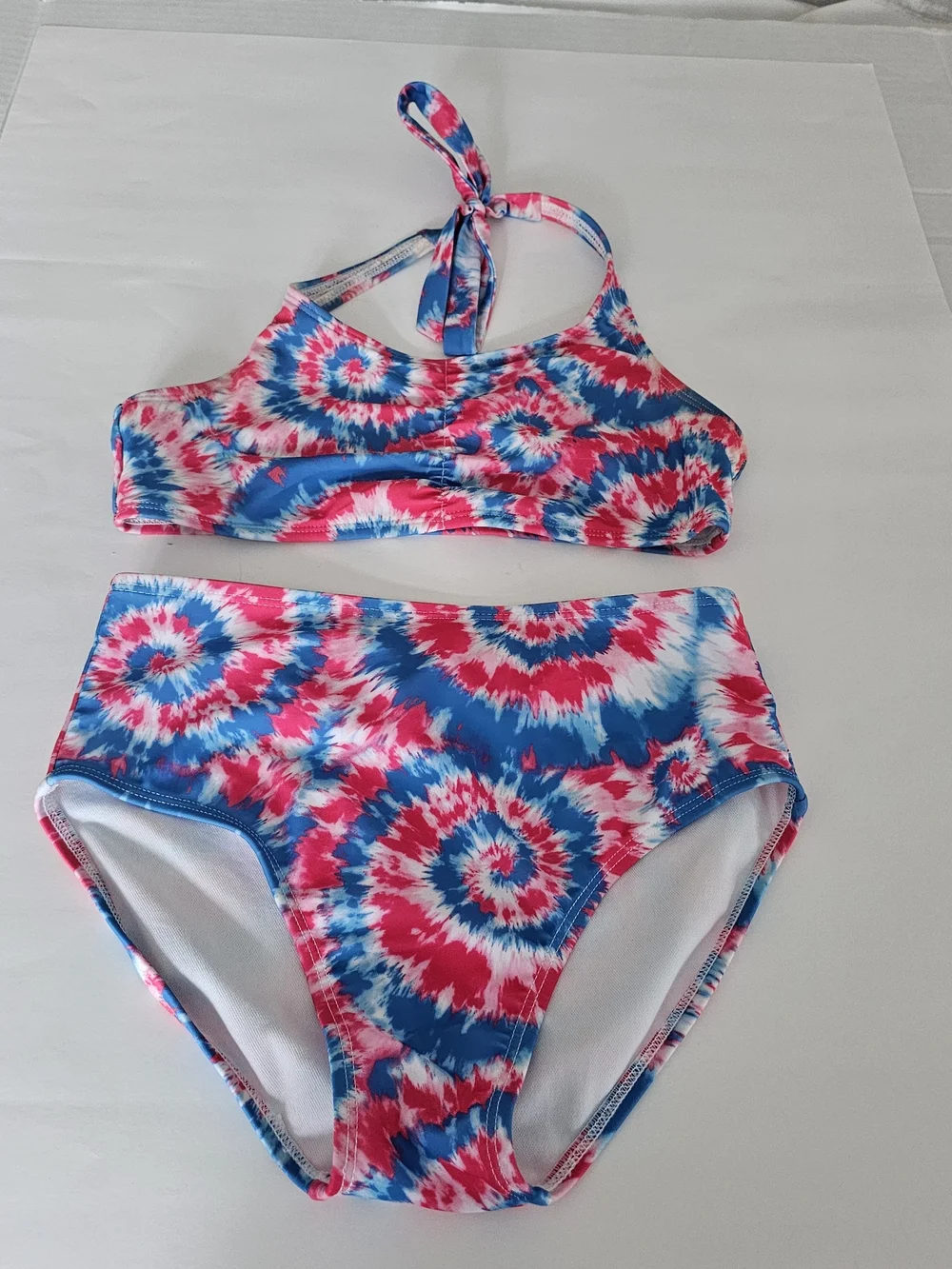 art class Pink, Blue & White Tie-Dye Bikini 10-12 Large Girls